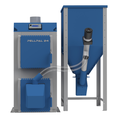 Kocioł na pellet PELLPAL moc 24 kW ze sterownikiem PELLPAL KOLOR LCD